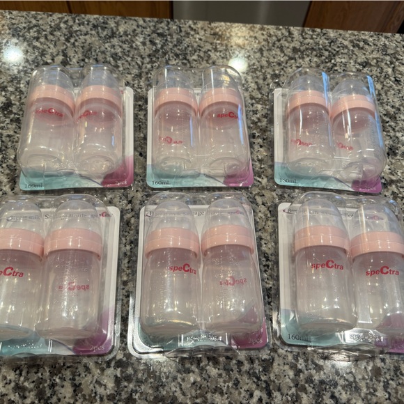 12 NEW NWT Specra breast milk storage bottles Pink and Clear Baby Bottles Set - Picture 2 of 3